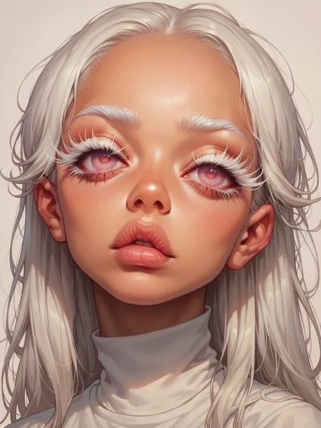 score_9, score_8_up, score_7_up, score_6_up, <lora:l4rg33y3sXLP:0.9> l4rg33y3s, 1girl, portrait, white eyelashes, white hair, long hair, pink eyes