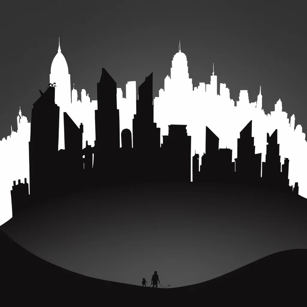 <lora:Maximalist_Drawing_BW:0.9> PStyl3, cityscape, negative space, monster