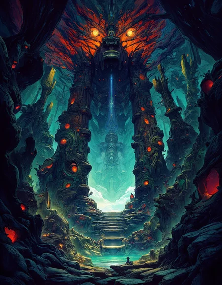 ancient gate in dense jungle, mysterious atmosphere, dense vegetation, deep rich colors, digital paint, unusual, intricate, cyberpunk, aidmamj6, <lora:aidmaMJ6.1_v0.3:0.5>, <lora:FluxDFaeTasticDetails:0.8>, <lora:CPA:0.3>, <lora:ck-70sScifi:0.2>, (ck-70scf:0.5)