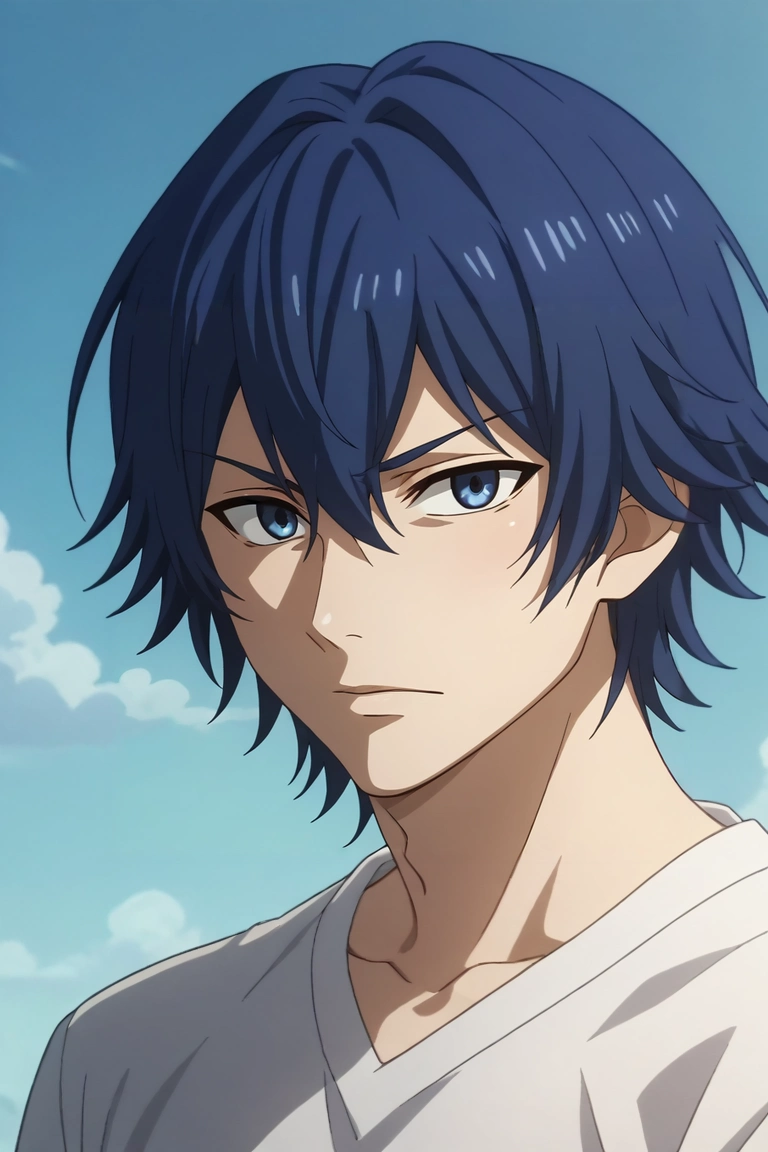 score_9, score_8_up, score_7_up, , rating_safe, intricate details, anime screencap, , , , , 1boy, solo, male focus, <lora:ayato_kirishima_pony:0.8>, ayato_kirishima, blue hair, blue eyes, hair between eyes, , , , , <lora:sdxl_lightning_8step_lora:1>