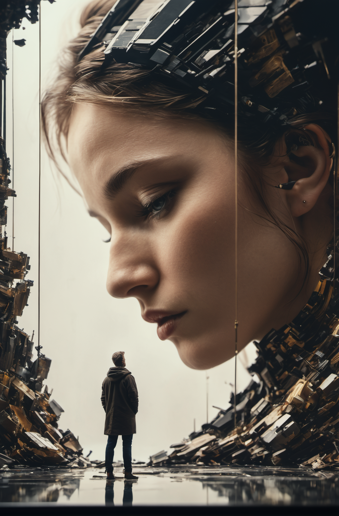 photography best quality, cinematic still, filmed by [David Fincher], therapy session, day, wide-angle shot, 35mm by Russ Mills, photo by Ashraful Arefin, Anna Nemoy, a sculpture by Antonio Canova