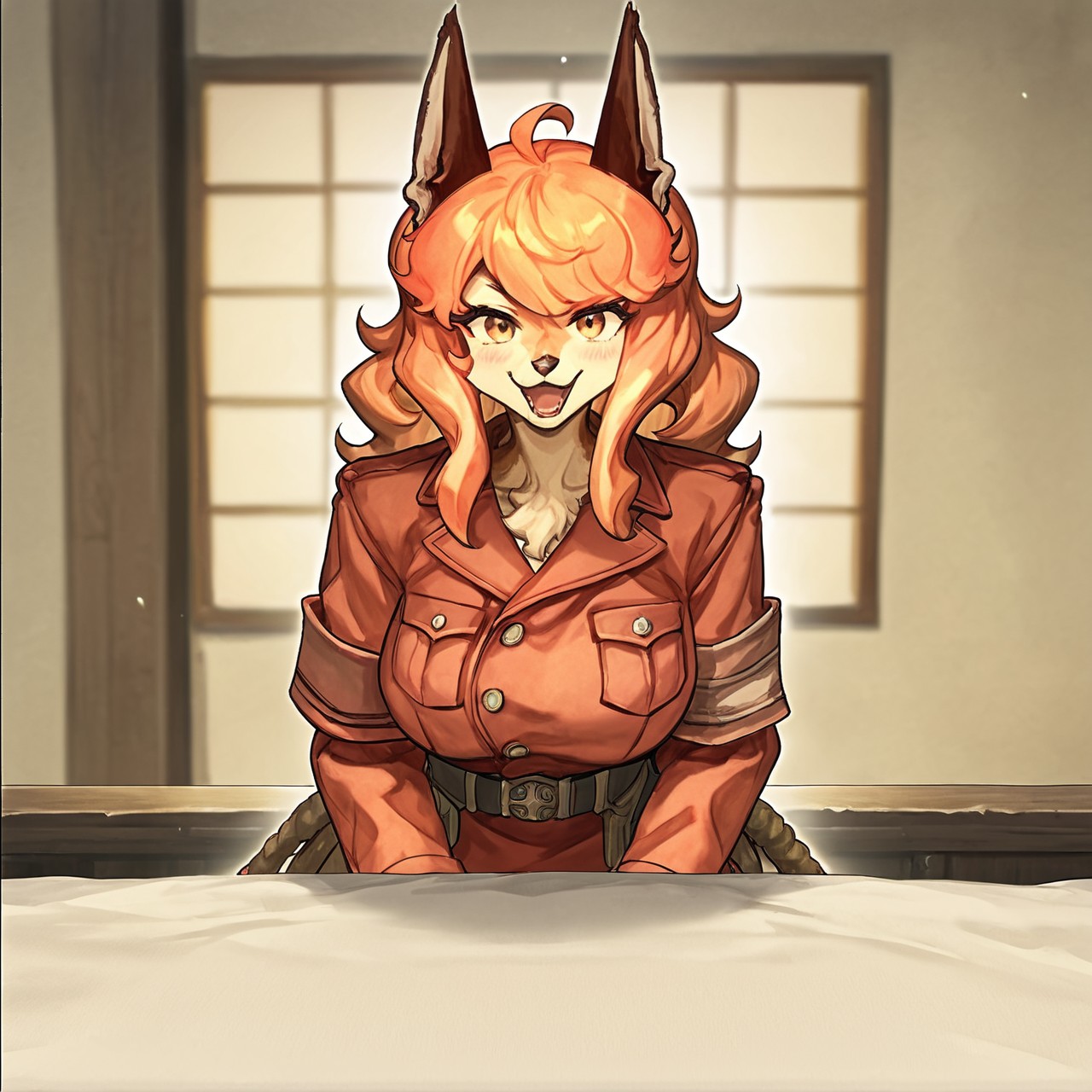 score_9,score_8,score_7,source_furry,
<solo:1.5>,
<1girl:1.5>,
flam_kish, dog girl, flam_fuga, red hair, 
official style, official art,
( art by strayserval ) ,,
flam_kish_fuga, flam_kish, flam_fuga, dog girl, fanart, alternate style, 1girl, solo, animal ears, breasts, smile, horns, long hair, large breasts, looking at viewer, orange hair, blush, furry, open mouth, yellow eyes, furry female,
 <lora:Flam_Kish_Fuga:1> flam_kish