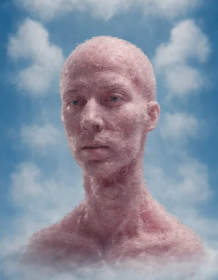 <lora:ccnd:0.8>a person made out of ccnd, surreal background