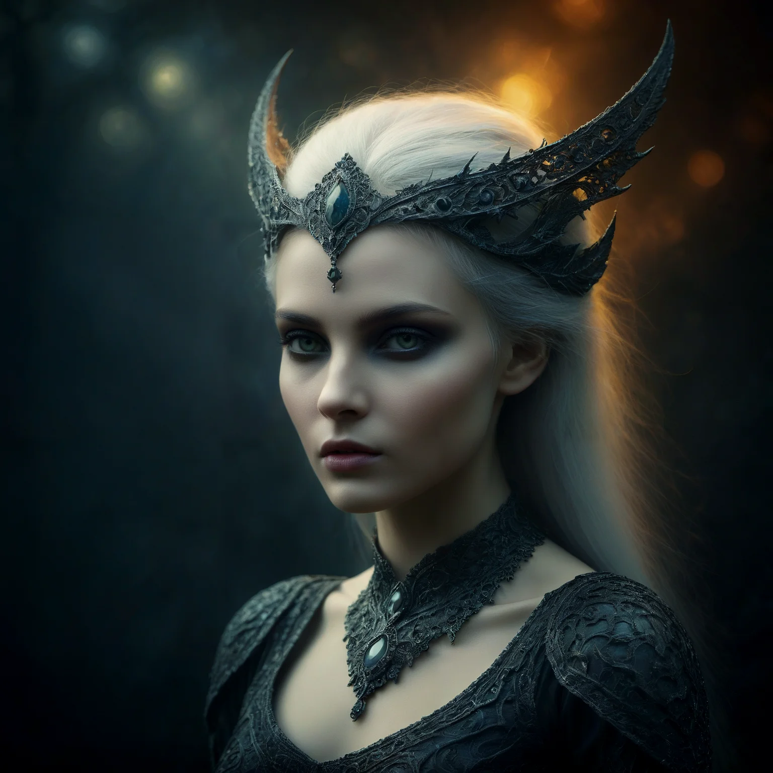 Masterpiece.
A dark and evil woman, luminous, hideous, ancient.
Fantasy style.
<lora:EtherealSaraph01a_CE_XL_300-OT:0.5> ethrlsrphCE_style
