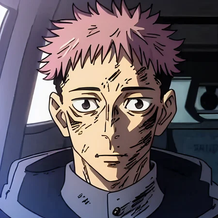 (masterpiece, top quality, best quality, realistic, beautiful and aesthetic:1.2) itadori yuji, facial mark, school uniform, black jacket, hood, 1boy, cockpit, looking at viewer, dirty, davidstare1, <lora:davidstare1-000040:.7> <lora:jjk_itadori:0.8> <lora:LCM_LoRA_Weights_SD15:1>