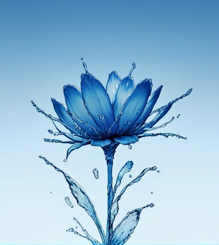 score_9, score_8_up, score_7_up, score_6_up, score_5_up, score_4_up,
<lora:water:0.6>,
watermode, no humans, blue theme, water, gradient, gradient background, blue background, , simple background, , flower