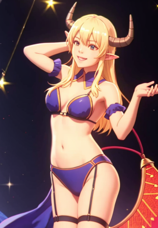 <lora:demongirl_next_door:0.6>, Lilith, happy
