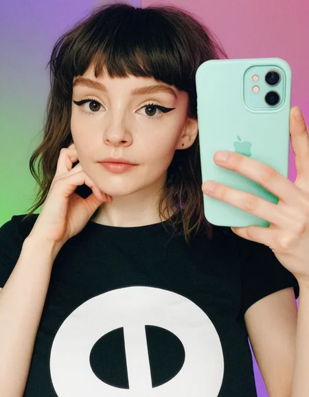 score_9, score_8_up, score_7_up, lauren mayberry, solo, band shirt, selfie, iphone 12, <lora:dmd2_sdxl_4step_lora_fp16:1> <lora:lauren_mayberry-bl16-000040:1>