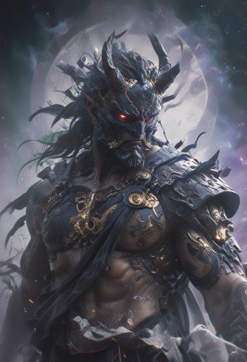 Zeus the ancient Greek God, mystical, and high-resolution image. The image should feature rich colors and high contrast, focusing on the best quality, official art, and a beautiful and aesthetic appearance. Include fractal art elements and a colorful background with a splash of color. Use a movie perspective and an advertising style, similar to a magazine cover. He is wearing ancient greek clothes and armor. Emphasize an ancient Greece theme with a black and white background