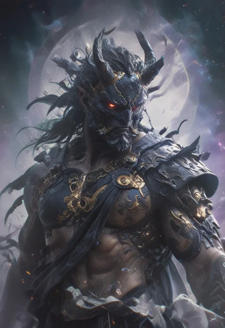 Zeus the ancient Greek God, mystical, and high-resolution image. The image should feature rich colors and high contrast, focusing on the best quality, official art, and a beautiful and aesthetic appearance. Include fractal art elements and a colorful background with a splash of color. Use a movie perspective and an advertising style, similar to a magazine cover. He is wearing ancient greek clothes and armor. Emphasize an ancient Greece theme with a black and white background