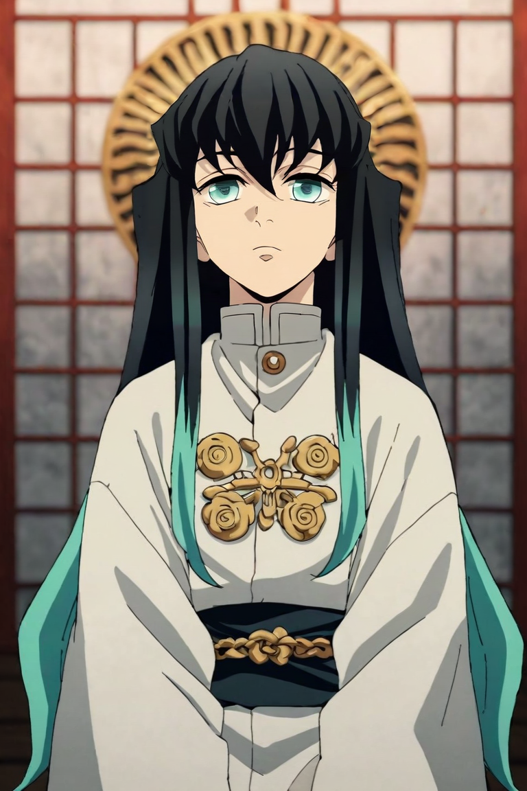 score_9, score_8_up, score_7_up, score_6_up, score_5_up, score_4_up, BREAK source_anime, anime screencap, , official style, , , depth of field, 1boy, solo, male focus, <lora:muichirou_tokitou_pony:0.78>, muichirou_tokitou, black hair, aqua eyes, long hair, bangs, aqua hair, multicolored hair, hair between eyes, sidelocks, two-tone hair, , , , ancient rome, , <lora:sdxl_lightning_8step_lora:1>