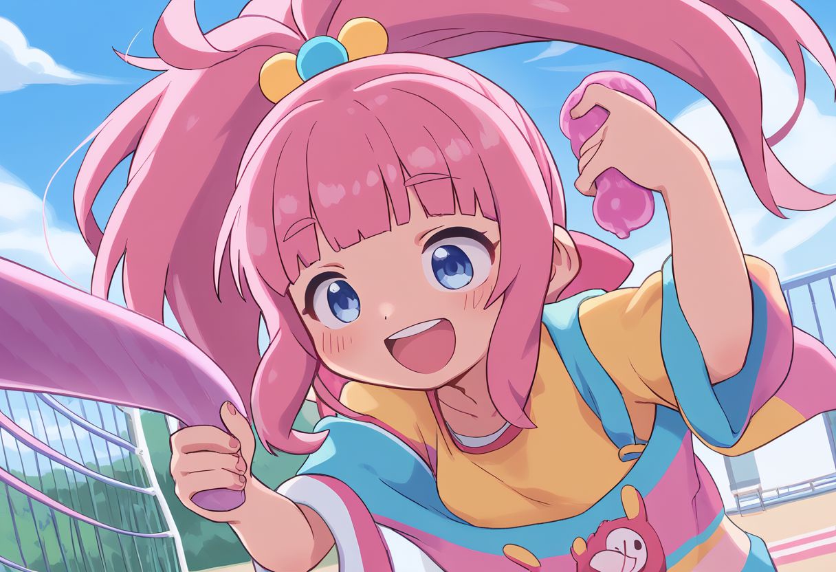 score_9, score_8_up, score_7_up, bbka_style,
1girl, solo, hime cut, pastel hair, blue eyes, slide, swings, kawaii, cute, adorable, ponytail, smiling, carnival, holding cotton candy, school uniform, climbing, playing, <lora:bbka_pdxl5:1>, *, giant stuffed toy