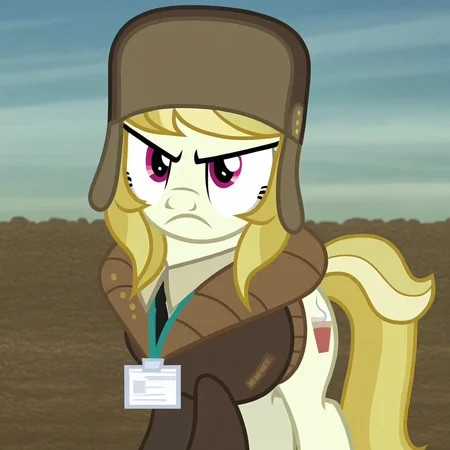my little pony, horse tail, animal nose, 1girl, feral, sky, looking at viewer, parody, frown, no humans, sweater, furry
