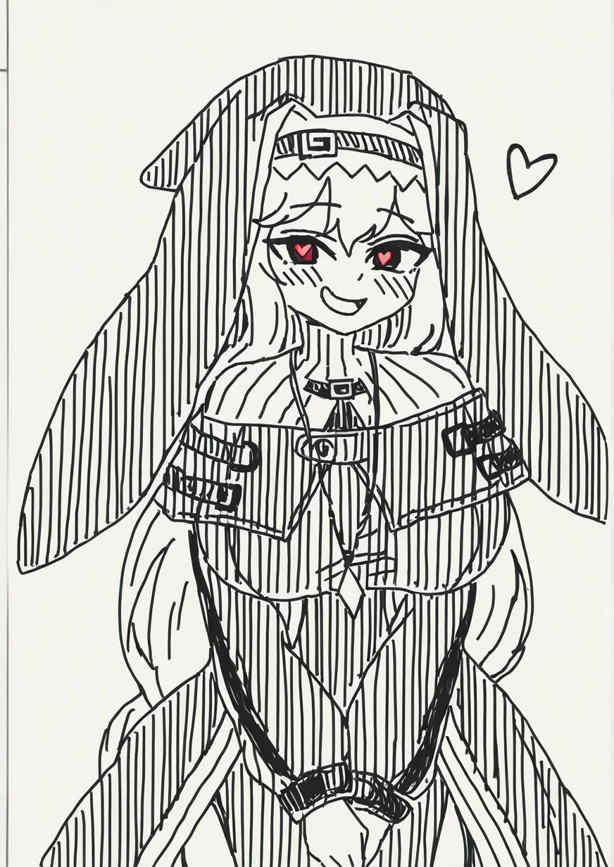 <lora:hisakawa_haru:1>,1girl, specter (arknights), huge breasts, greyscale, monochrome, black capelet, black dress, black headwear, blush, capelet, dress, fake screenshot, grey hair, habit, heart, heart in eye, long sleeves, looking at viewer, nun, open mouth, parody, red eyes, shark, smile, solo, style parody, symbol in eye,