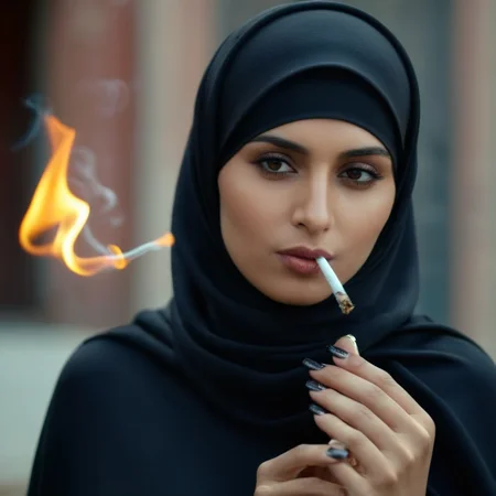UHD, 4k, ultra detailed, cinematic, a photograph of <lora:hijab:1>
Cinematic Film Style
a woman in a black hijab smoking a cigarette hijab style, epic, beautiful lighting, inpsiring
