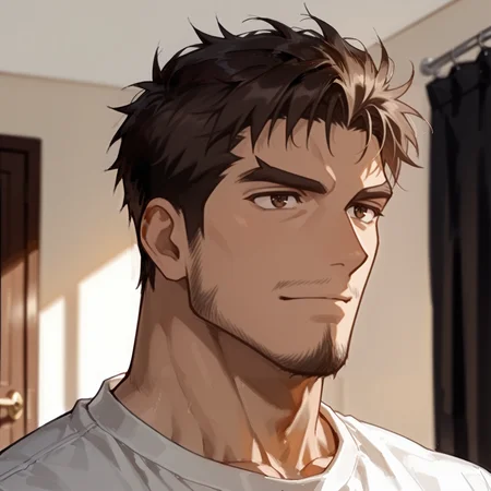 <lora:Gaius__Tears_to_Tiara_Delegated_Roles-000008:.65>, Gaius, brown hair, Brown eyes,
(very short hair, beard, bara, mature, facial hair, stubble, beard, full beard, sideburn, beard, a lot of beard, ), facial hair,male focus, muscular male, muscular male, bara, mature,  bara, mature, aixiwuganda_(20222192), very awa, masterpiece, best quality, absurdres, newest, perfect quality, detailed background, intricate details,
<lora:slider_Body Type_alpha1.0_rank4_noxattn_last:3><lora:style_Anime Summer Days 2 Style SDXL_LoRA_Pony Diffusion V6 XL:.6><lora:slider_cfg_scale_boost:.7><lora:Artist6p:.55>, Artist6p, Artist04p,<lora:slider_il_brightness_slider_d1:-1><lora:slider_il_contrast_slider_d1:-1><lora:slider_DarkSlider1.2_alpha1.0_rank16_full_300steps:-.6>