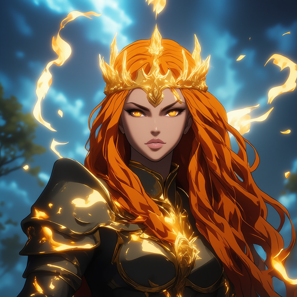 anime,ultra detailed druid goddess with a crown made out of pure light, kind-hearted with a penetrating gaze, golden glow, extremely detailed and beautiful face, gorgeous body, soft copper-colored hair, she wears druid armor, ethereal, magical glow, fantasy art by Mschiffer, ultra sharp focus, ethereal glowy smoke, light particles, roses and vines, brambles  <lora:Add_More_details_Flux:0.8>  <lora:FadooStyleV2_r1:1> FADOOSTYLEV2