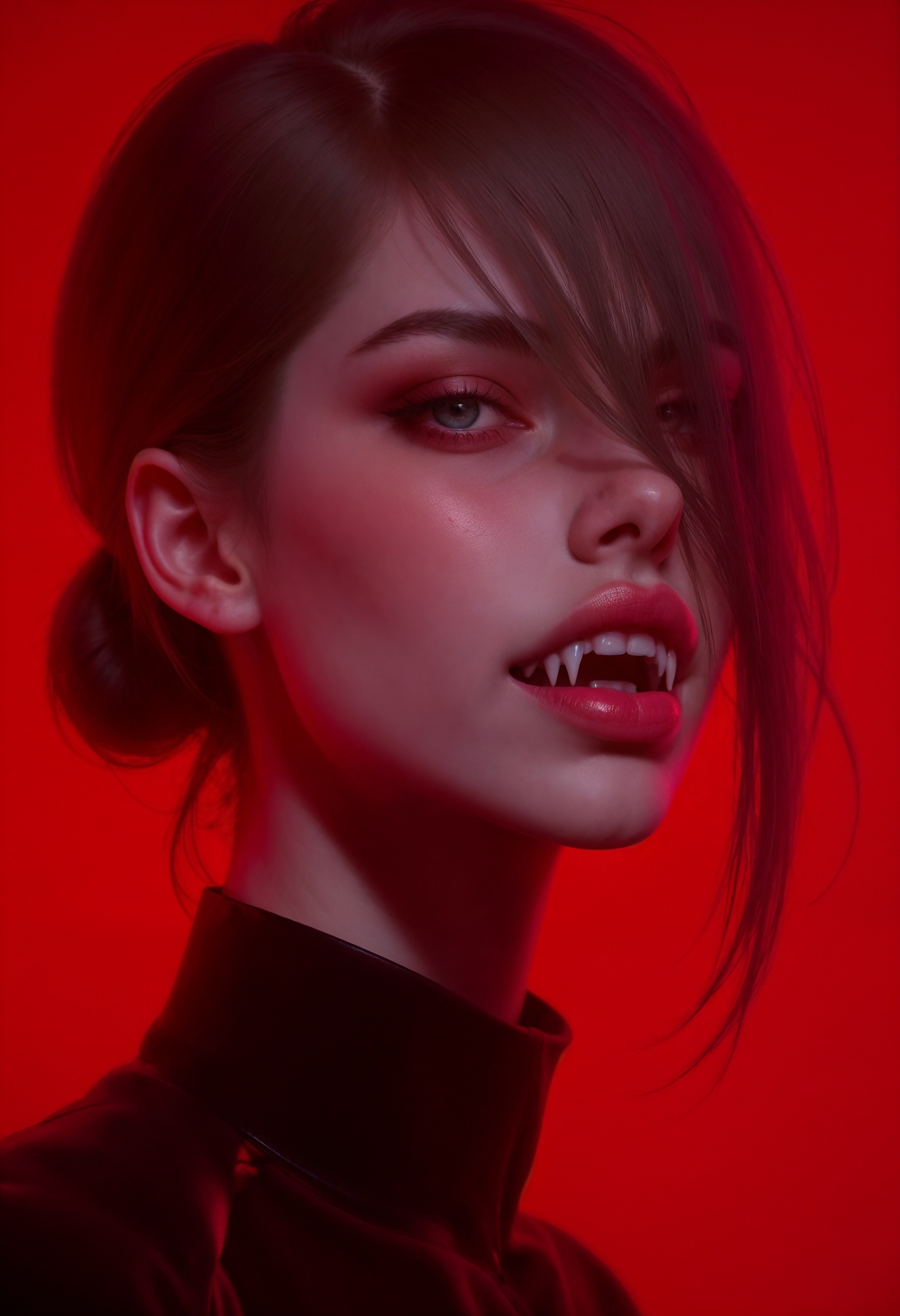 fangs, 1 girl, teeth, solo, red background, portrait, lips, red theme, sharp teeth, red lips, (maximum ultra high definition image quality and rendering:3), maximum image detail, maximum realistic render, (((ultra realist style))), realist side lighting, , 8K high definition, realist soft lighting, (amazing special effect:3.5)
<lora:FluxF4ngs:1>
