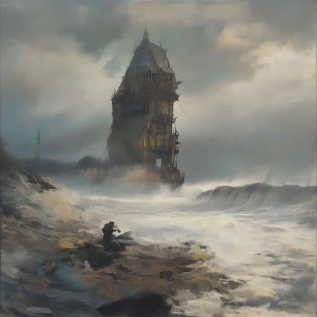 person, Siege engine, Gallows
Card picture composition with a slim frame but without text, ((Fantasy-themed, fantasy art, swift brush strokes)), (Pulp:0.9), ((Dark and grim colors and mood)), embossed in metal (Victorian Gothic Art:1.3),(Dark hue:1.3)
stately background
hardy Beach
serene weather
George Biddle, Fuyuko Matsui, Claude Melan
tilt-shift photo of . selective focus, miniature effect, blurred background, highly detailed, vibrant, perspective control
<lora:MJ52:0.4>