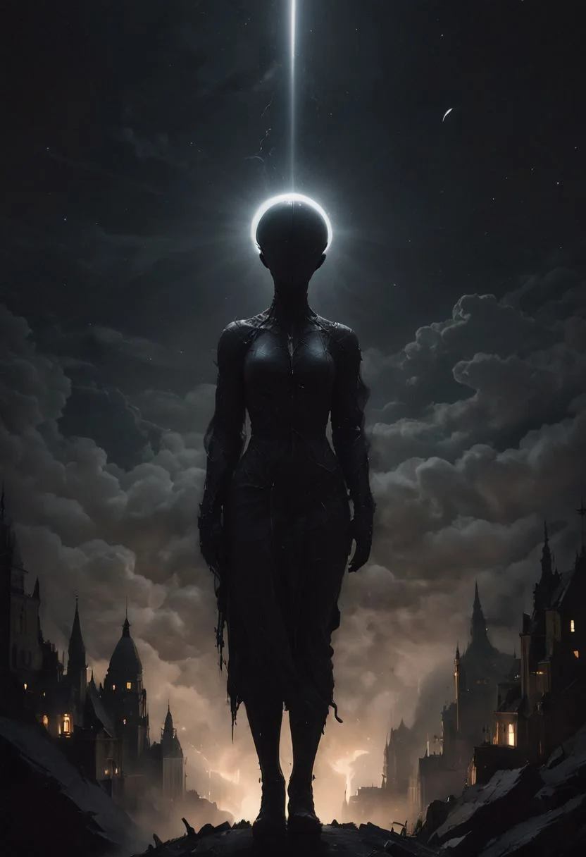 Capture the heroism in the stillness of the night as the luminous bulb-headed figure stands tall atop a lofty pinnacle, casting its radiant glow upon the city below. Illuminate the darkness with your lens, revealing the silent guardian of light in the urban expanse.
deep Blacks, very detailed, atmospheric haze, Film grain, cinematic film still, shallow depth of field, highly detailed, high budget, cinemascope, moody, epic, OverallDetail, 2000s vintage RAW photo, photorealistic, candid camera, color graded cinematic, eye catchlights, atmospheric lighting, imperfections, natural, shallow dof