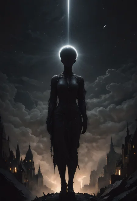 Capture the heroism in the stillness of the night as the luminous bulb-headed figure stands tall atop a lofty pinnacle, casting its radiant glow upon the city below. Illuminate the darkness with your lens, revealing the silent guardian of light in the urban expanse.
 deep Blacks, very detailed, atmospheric haze, Film grain, cinematic film still, shallow depth of field, highly detailed, high budget, cinemascope, moody, epic, OverallDetail, 2000s vintage RAW photo, photorealistic, candid camera, color graded cinematic, eye catchlights, atmospheric lighting, imperfections, natural, shallow dof