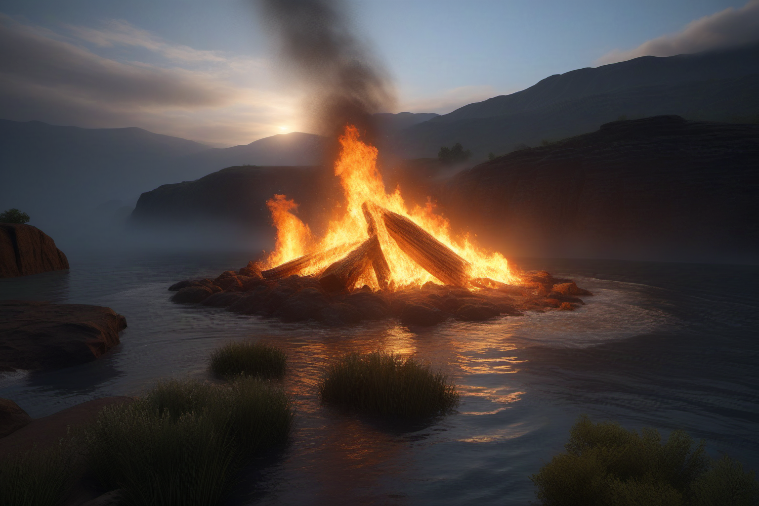 (masterpiece, best quality, highly detailed), stunning, transcendent, 3d, unreal engine, air, fire, water, earth