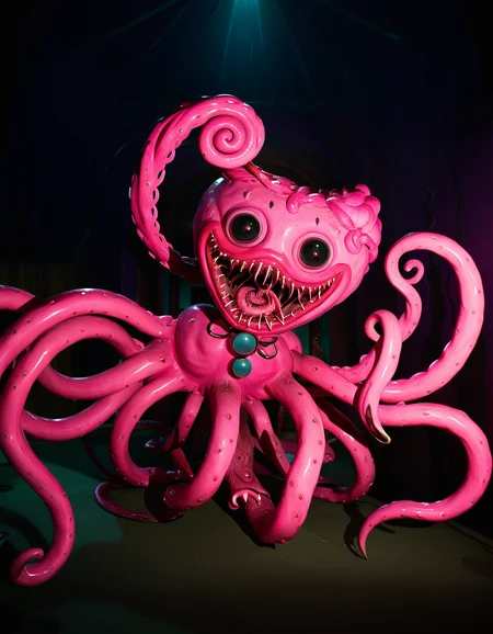 cinematic still poppyplaytimelora, horror (theme), monster, tentacles, pink skin . emotional, harmonious, vignette, 4k epic detailed, shot on kodak, 35mm photo, sharp focus, high budget, cinemascope, moody, epic, gorgeous, film grain, grainy, poppyplaytimelora, horror (theme), monster, tentacles, pink skin, sharp focus, intricate, detailed, cinematic, complex, elegant, confident, generous, colorful, artistic, dramatic, color, shiny, pretty, illuminated, highly saturated, light, clear, aesthetic, joyful, glowing, rich deep colors, surreal, determined, extremely, beautiful, heroic
