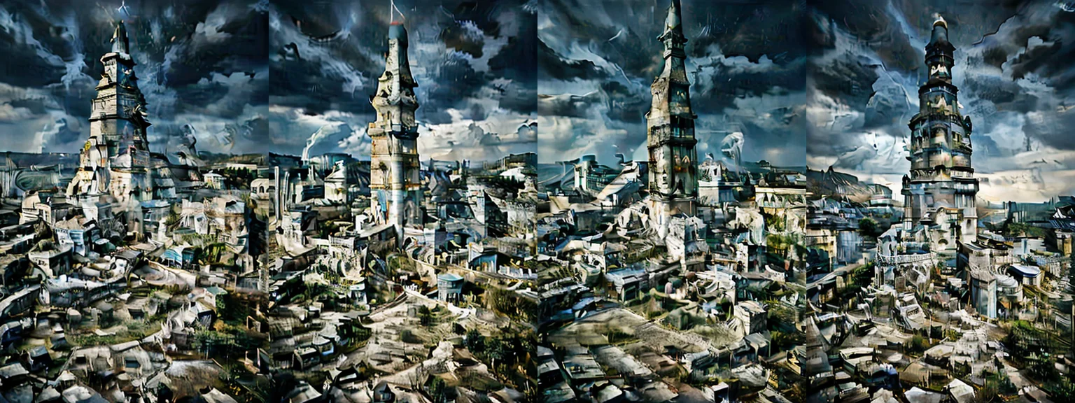 1girl, looking up a high tower,((((((((bab3lt0we)))))))),
Torre di Babele, tower of babele,
Absurdres ,Illustration, Intricate details, building, scenery, outdoors, city, cityscape, ruins, landscape, Apocalypse, lightning, spectacular sky
<lora:BG_Enhance:2>
<lora:LCM_LoRA_Weights_SD15:1>