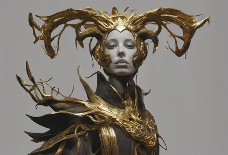 masterpiece, best quality, Good quality, very aesthetic, absurdres, newest,  1girl, solo, simple_background, standing, flower, thigh_gap, black_background, monster_girl, 1other, x-ray, dark_background, ribs, the first elven queen with her crown of golden antlers, skinny,surreal, spine, heart_\(organ\), linen tunic <lora:ponyv4_noob1_2_adamW-000017:0.7> <lora:USNR_STYLE_XL_lokr:1>