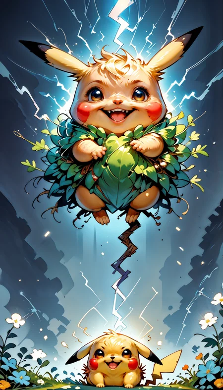 score_9, score_8_up, score_7_up, source_anime, cute pikachu, very small, cute, lightning aura, electric, cute storm slimes in the background, Chibi Art Style, low light, <lora:Expressive_H-000001:0.8>, expressiveH <lora:Fant5yP0ny:0.9> <lora:Pony_DetailV1.0:0.9> <lora:Vikings_Cutie_Chibi_Style-000001>