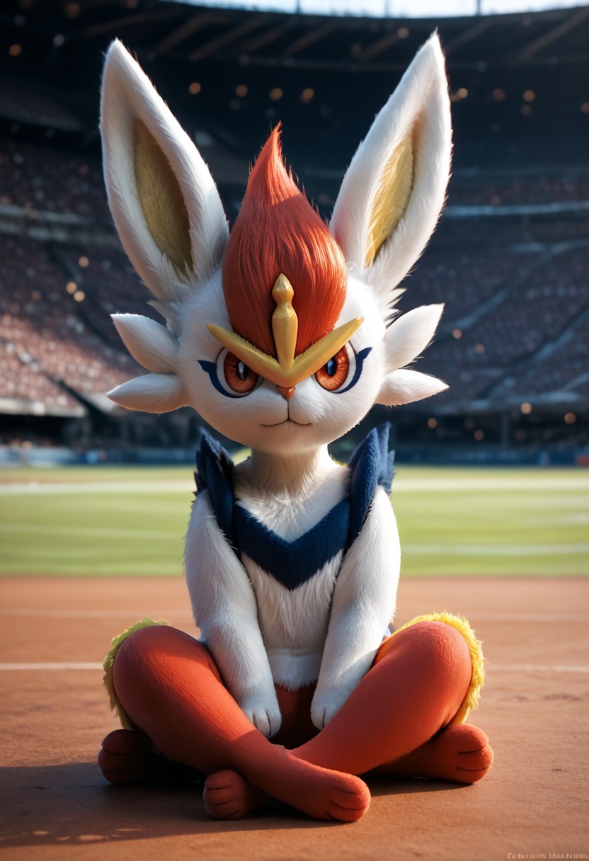 score_9, score_8_up, score_7_up, score_6_up, high res, detailed background, detailed face, detailed mouth, high detail, furry, fluffy, source_furry, solo, full-length portrait, blurred background,  cinderace, pokemon (creature), rabbit tail, cinematic, <lora:1dkXLP:0.4> 1dk,
stadium, photorealistic, realistic, shadow,, closed mouth, sitting, blurry,