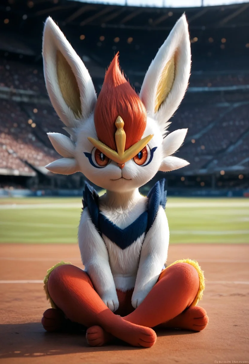 score_9, score_8_up, score_7_up, score_6_up, high res, detailed background, detailed face, detailed mouth, high detail, furry, fluffy, source_furry, solo, full-length portrait, blurred background, cinderace, pokemon (creature), rabbit tail, cinematic, <lora:1dkXLP:0.4> 1dk,
stadium, photorealistic, realistic, shadow,, closed mouth, sitting, blurry,