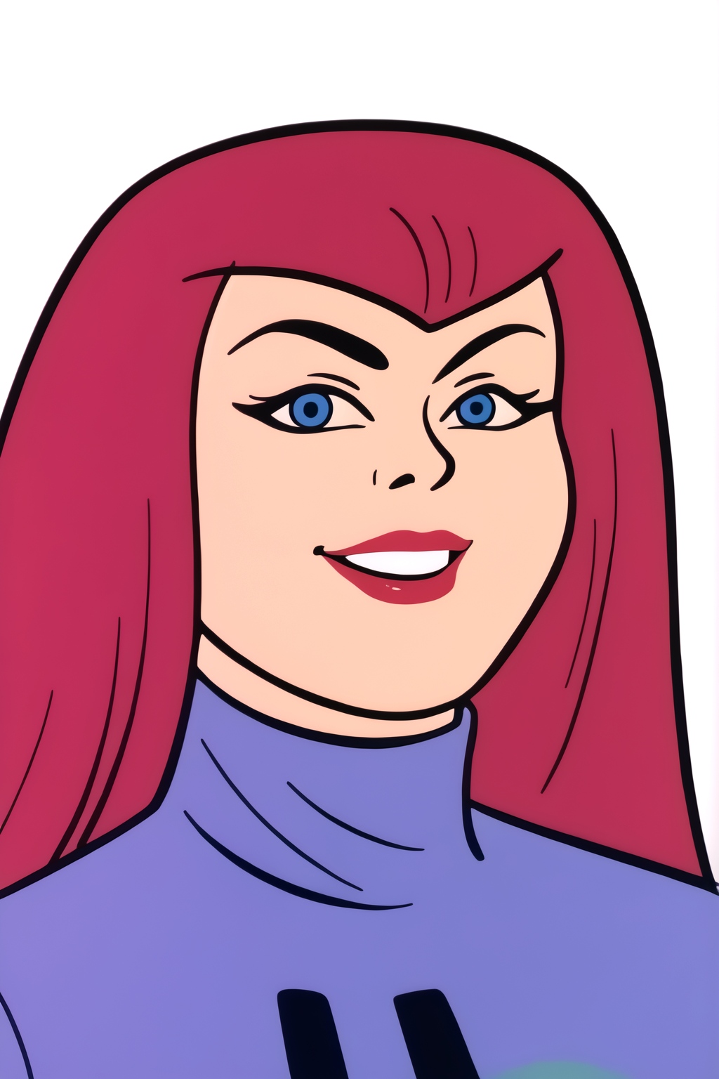 <lora:Gravity_Girl:0.8> white background, Gravity Girl, lipstick, upper body, smile, looking at viewer