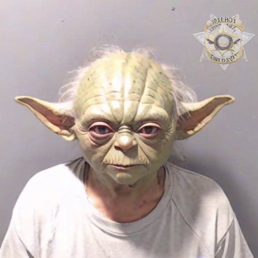 <lora:PE_MugShotV2:1> PEMugShot, mugshot,
yoda