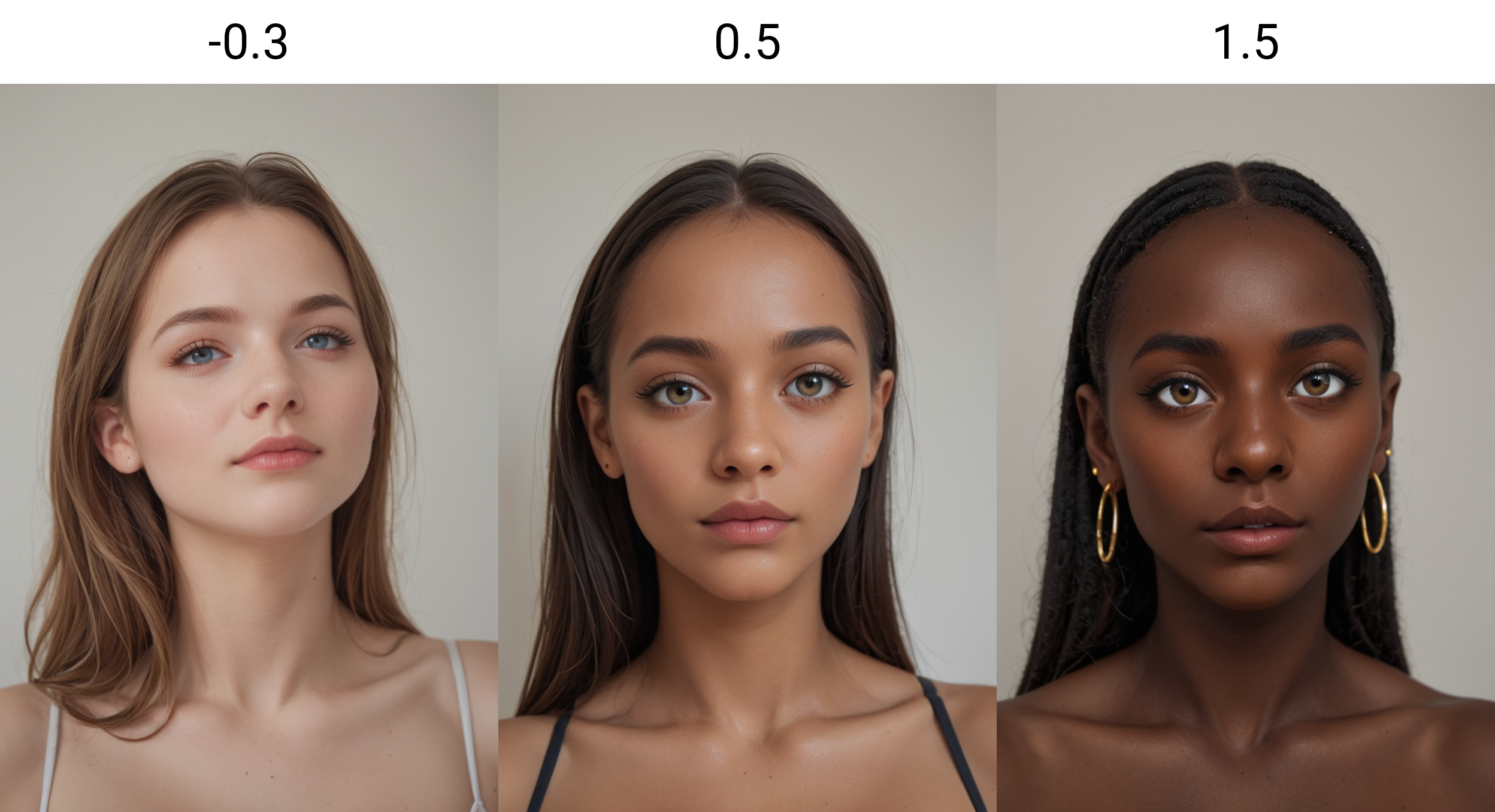 <lora:Skin Color_alpha1.0_rank4_noxattn_250steps:-0.3>, portrait of beautiful woman,