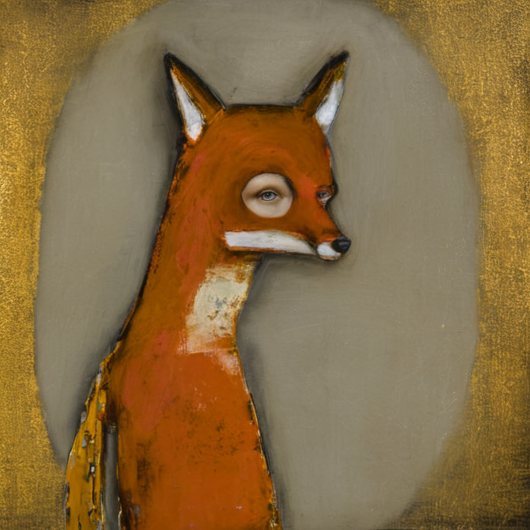 <lora:SDXL_style_by_Michele_Mikesell_Sa_May_v5:1> style by Michele Mikesell, a  woman fox  gold and orange
