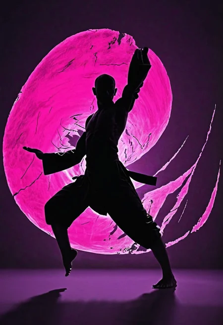 drunken fist, fight stance, high kick, collage, a ghst Silhouette of a sci-fi bedouin monk, infront of plasma chaos
anatomical drawing::2.4 ultraviolet::2.8 caravaggio::2.4 hot pink color::2.9 matte black color::3.4  --stylize 100 --chaos 20