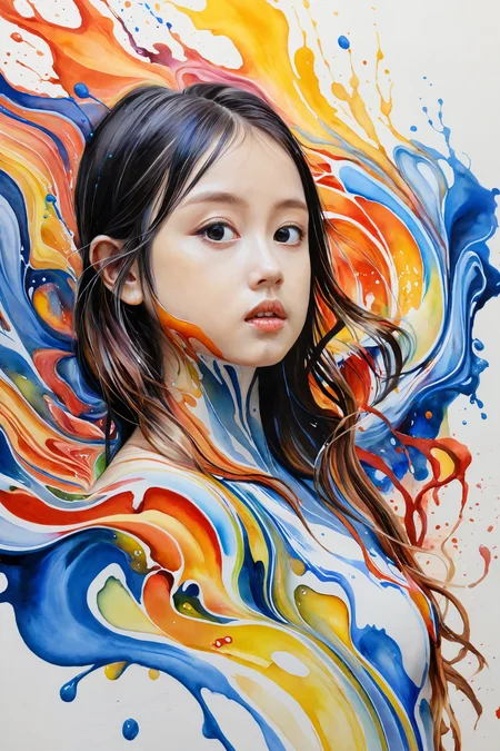 Colorful, multiple colors, intricate detail, splash screen, photorealistic, intricately detailed fluid gouache painting, calligraphy, acrylic, watercolor art,
Masterpiece, best quality, 1girl,
<lora:kwFemaleBeta92_SDXL_v1:1>