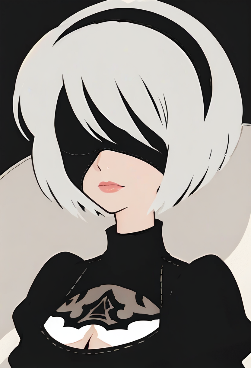 score_9, score_8_up, score_7_up, score_6_up, score_5_up, score_4_up <lora:PonyMinimalStyle:1> Minimalstyle,nier automata, 1girl, simple, faceless female, beautiful, extremely detailed, vector, headshot
