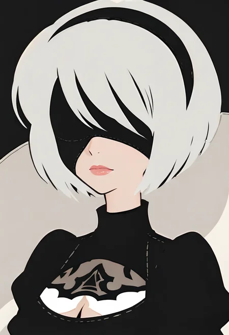 score_9, score_8_up, score_7_up, score_6_up, score_5_up, score_4_up <lora:PonyMinimalStyle:1> Minimalstyle,nier automata, 1girl, simple, faceless female, beautiful, extremely detailed, vector, headshot