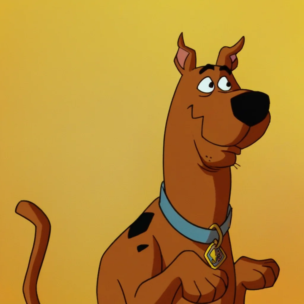 safe_pos, safe_pos, score_9, score_8_up, score_7_up, 2d, black outlines, Scooby-Doo, furry, dog, canine, Great Dane, male, feral, (brown fur:1.1), black eyes, (black nose:0.8), four fingers, four toes, blue collar, nude, standing, smile, 1boy, solo, color,