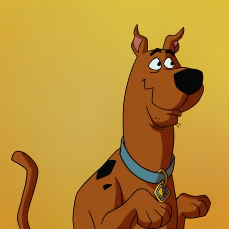 safe_pos, safe_pos, score_9, score_8_up, score_7_up, 2d, black outlines, Scooby-Doo, furry, dog, canine, Great Dane, male, feral, (brown fur:1.1), black eyes, (black nose:0.8), four fingers, four toes, blue collar, nude, standing, smile, 1boy, solo, color,