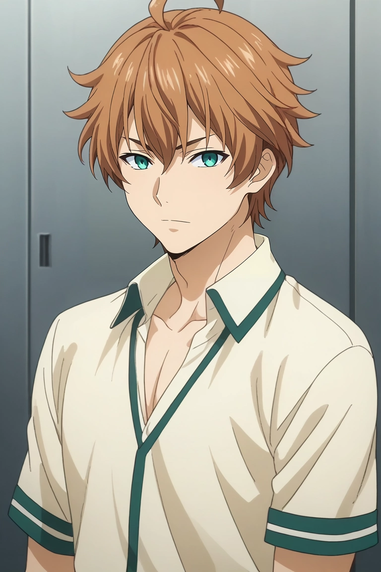 score_9, score_8_up, score_7_up, source_anime, rating_safe, intricate details, anime screencap, , , looking at viewer, , 1boy, solo, male focus, <lora:satoshi_isshiki_pony:0.78>, satoshi_isshiki, brown hair, green eyes, ahoge, hair between eyes, , , <lora:sdxl_lightning_8step_lora:1>