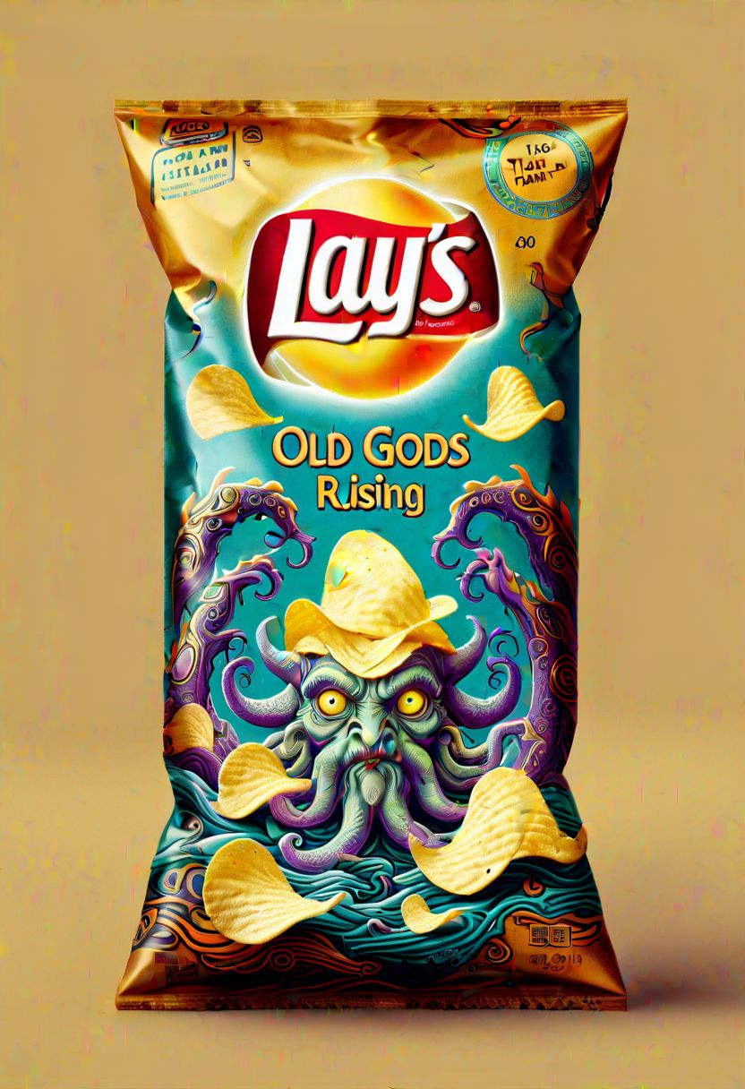 Lays Chip Bag "Fhtagn", but the old gods are rising, detailed, intricate details