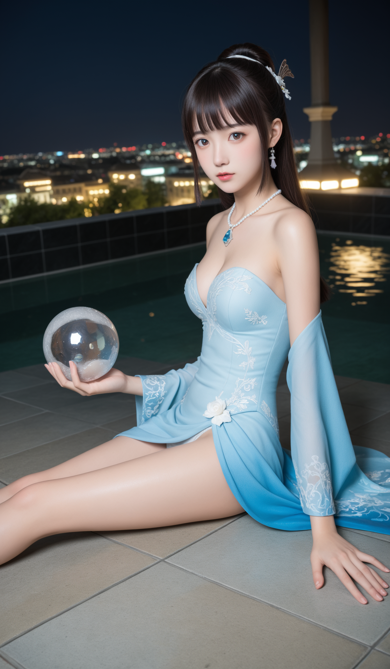 score_9,score_8_up,score_7_up,source_realistic,rating_explicit,underwear,panty,presenting,delicate and whimsical ambiance,on rooftop in the city},(from side|from front|from back),film aesthetic,,messy long hair with bangs, f
(kamisato_ayaka_\(springbloom_missive\), genshin_impact, official_alternate_costume, blue_dress, hair_flower, official_alternate_hairstyle, brown_headwear, mole_under_eye, long_sleeves),
(dynamic angle,dynamic pose),shine,glowing,energy coalescing and vibrating,whole_body,Lying down,Elegant,(directly|slime),dazzler, 
wearing cheongsam,(((miniskirt))),charming,alluring,seductive,erotic,enchanting,cleavage,exposed,
(gravity-defying backpack ,solar-powered chain ,,holo-projection mask ),(hair clip, glistening internally flawless jade, full cut, rose cut facets, 30.00 carat, enchanting,    glimmery, ceramic, scratch protection, sturdiness, gemstone treatment, t-bar setting, synthetic, limited supply, ethnic, industrial, personal growth),(underwater, dragonfly,city siren),(enchanted enigma maze, Hand Soap,Exquisite Fabrics,Crystal Ball, Tapestry with Wrapped Cords tapestry,Limestone,linoleum flooring, Bonfire, floor lamps,fantasy),