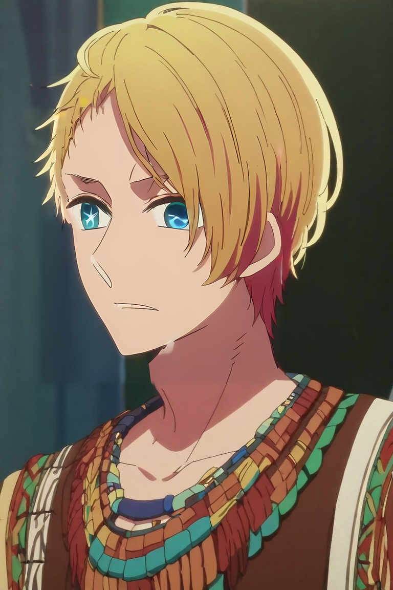 score_9, score_8_up, score_7_up, score_6_up, score_5_up, score_4_up, BREAK source_anime, anime screencap, , , , upper body, depth of field, 1boy, solo, male focus, <lora:aquamarine_hoshino_pony:1>, aquamarine_hoshino, , native american costume, aztec, , <lora:sdxl_lightning_8step_lora:1>