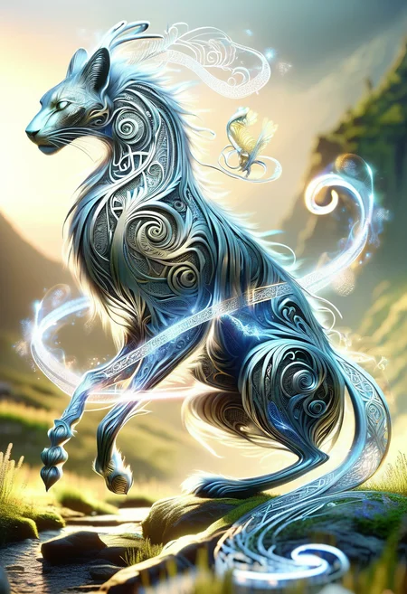 hyper detailed masterpiece, dynamic,awesome quality,DonM3lv3nM4g1cXL magic, ,kachima, Mysterious shape-shifter, appearing as a menacing hybrid animal creature,  elusive and powerful, cunning, trickery
   <lora:DonM3lv3nM4g1cXL-v1.1-000006:1>