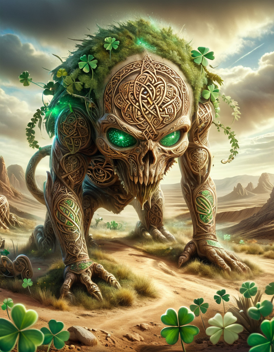 a cloverfield in the desert made out of ral-cltc <lora:ral-cltc:1>