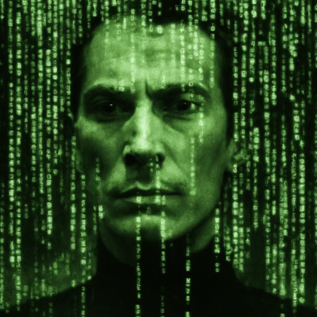 <lora:SDXL_matrix_Sa_May-V6:1> matrix a man