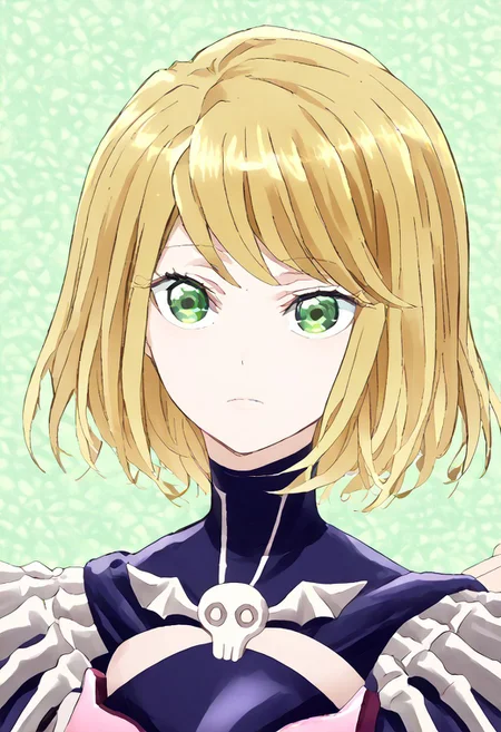 score_9, score_8_up, score_7_up, score_6_up, score_5_up, score_4_up, source_anime, 1girl, solo, 
Desumi_Shinigami, blonde hair, green eyes, short hair, dress, 
masterpiece, best quality, very aesthetic, absurdres,